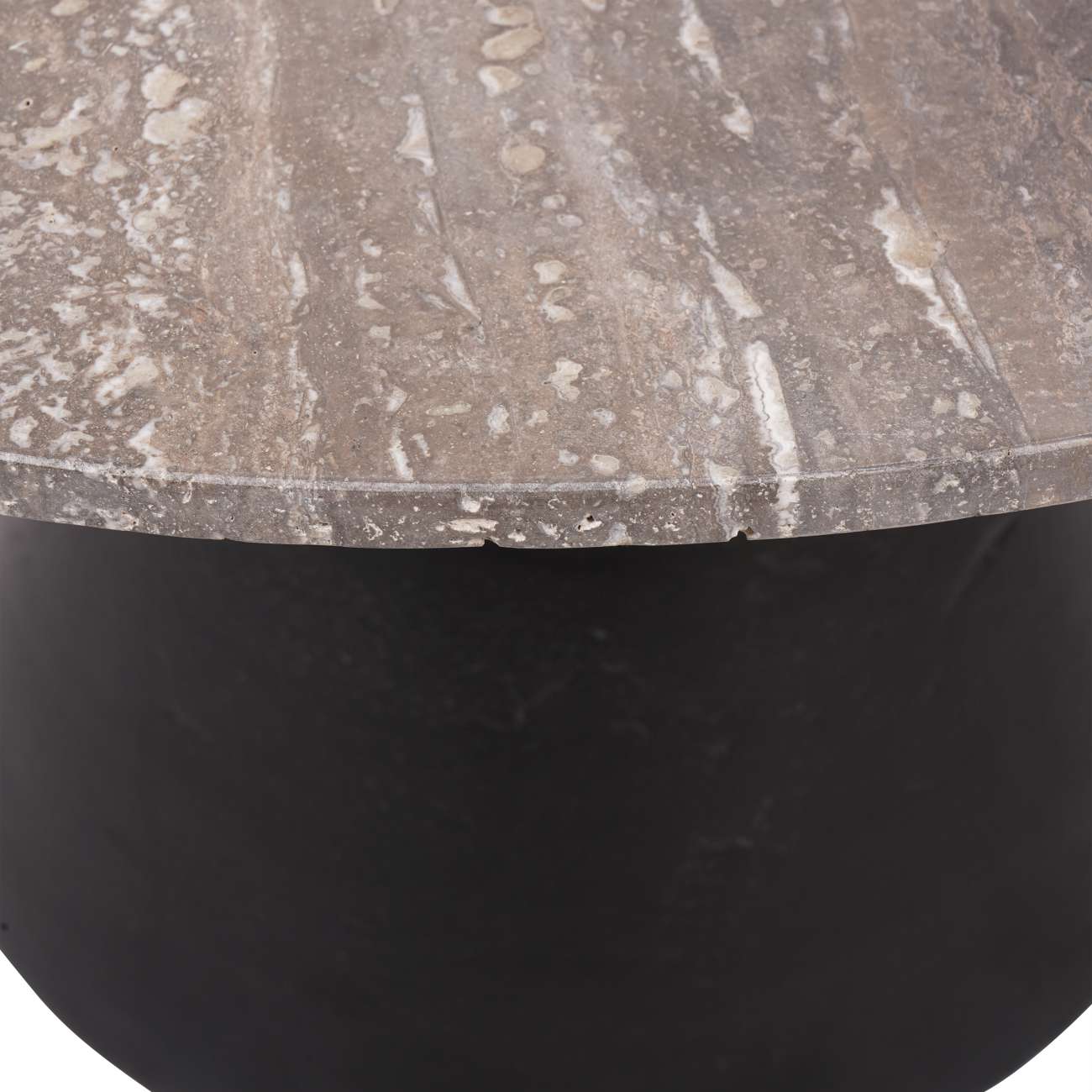 Clifton II Charcoal Black & Dark Travertine Coffee Table Large